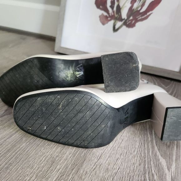 Zara Patent Faux leather Ecru Off White Booties sz 40 - Picture 7 of 10